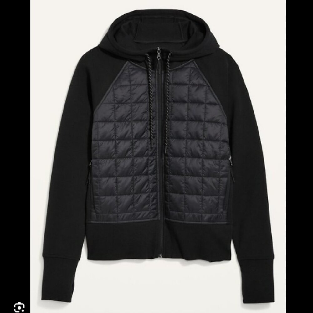 OLD NAVY Dynamic Fleece Quilted Hybrid zip hoodie